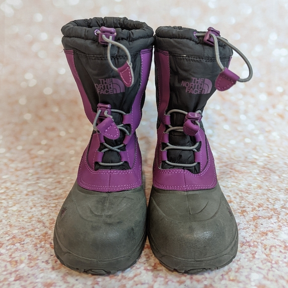 North Face Girls Alpenglow Purple Waterproof Snow Boots - Picture 2 of 12